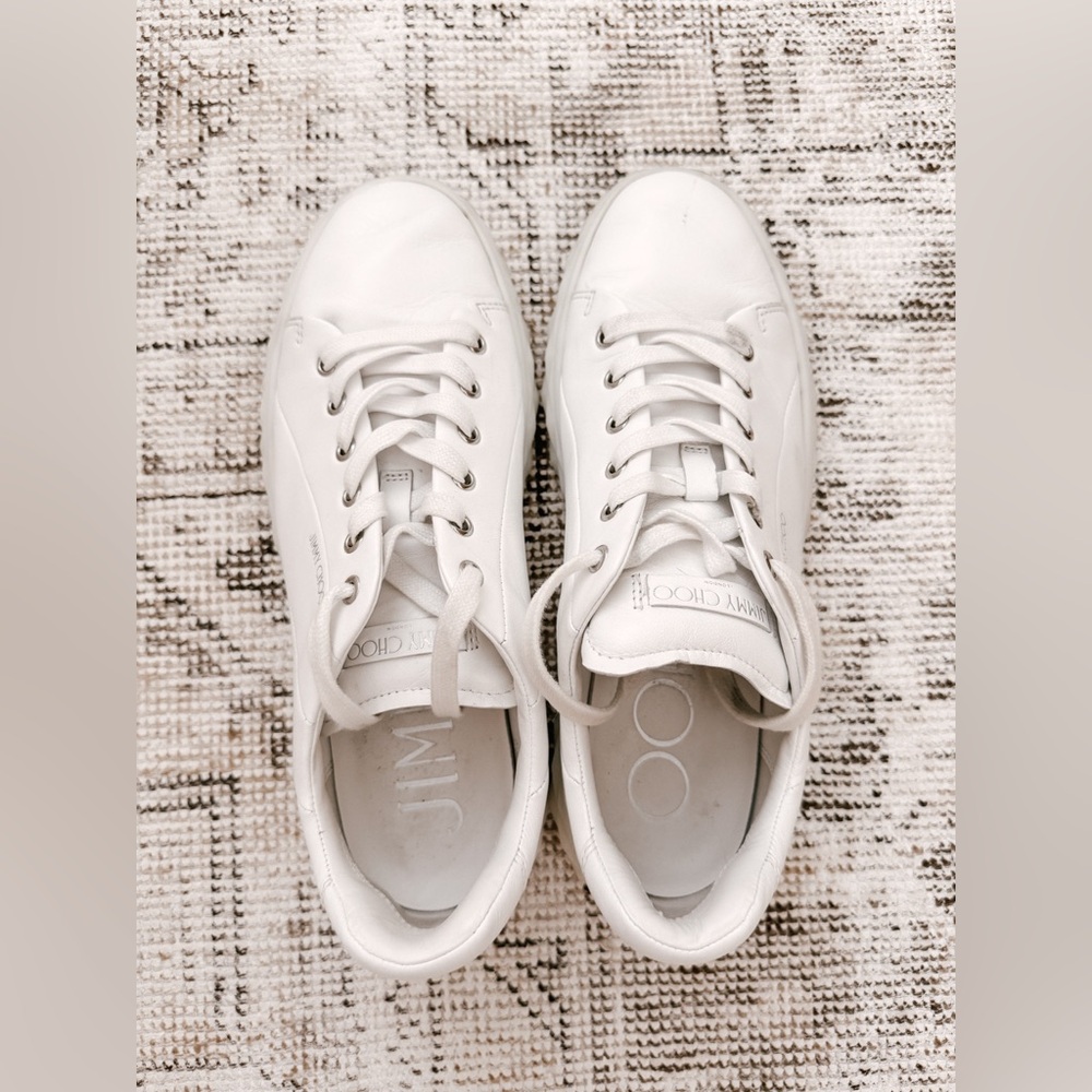 Jimmy Choo Diamond Light/F Leather Low-Top Trainers - Picture 7 of 16